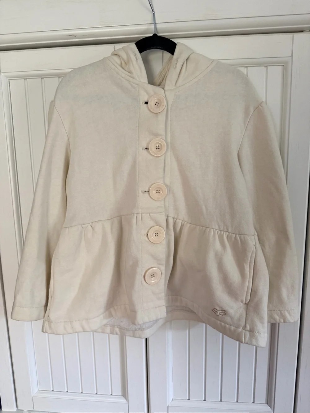 Y2K Fox Girls vintage peplum fleece jacket in Cream
